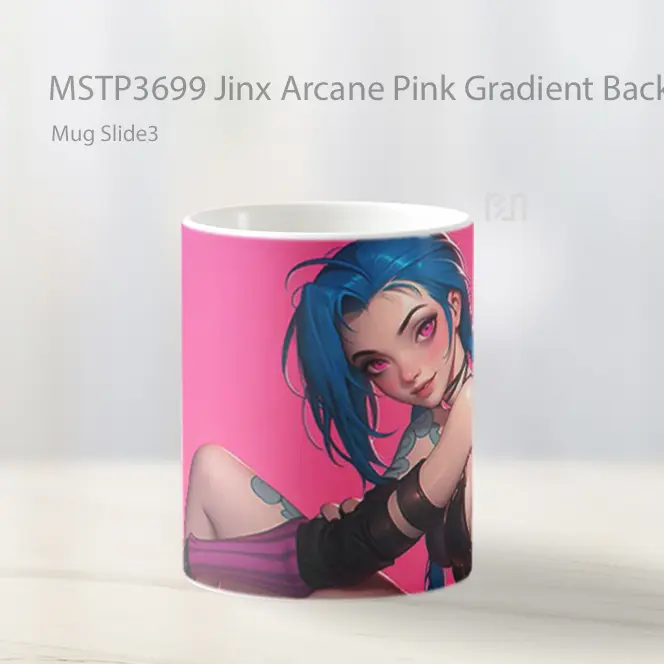 Jinx Arcane Pink Gradient Background Mug Gelas Keramik MSTP3699 - All-side / Desain