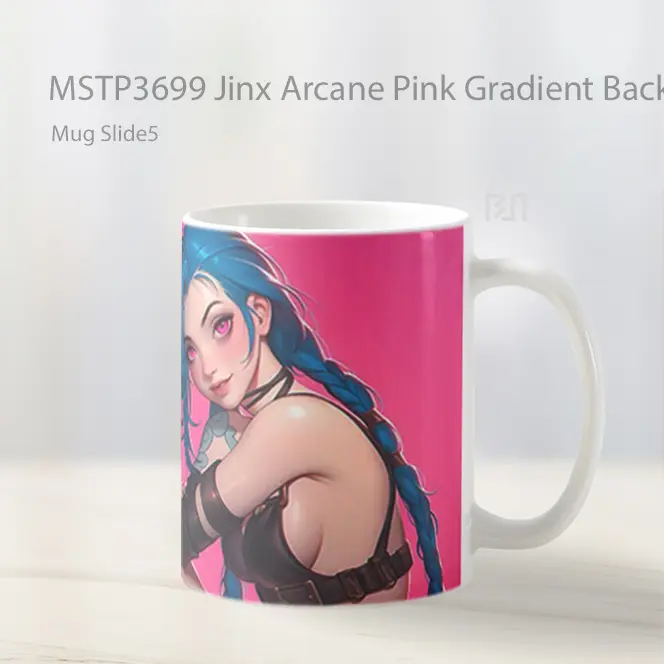 Jinx Arcane Pink Gradient Background Mug Gelas Keramik MSTP3699 - All-side / Desain