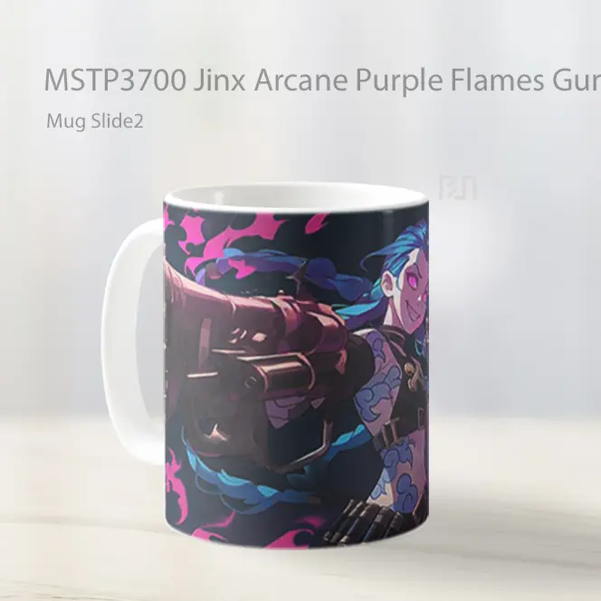 Jinx Arcane Purple Flames Gun Mug Gelas Keramik MSTP3700 - All-side / Desain