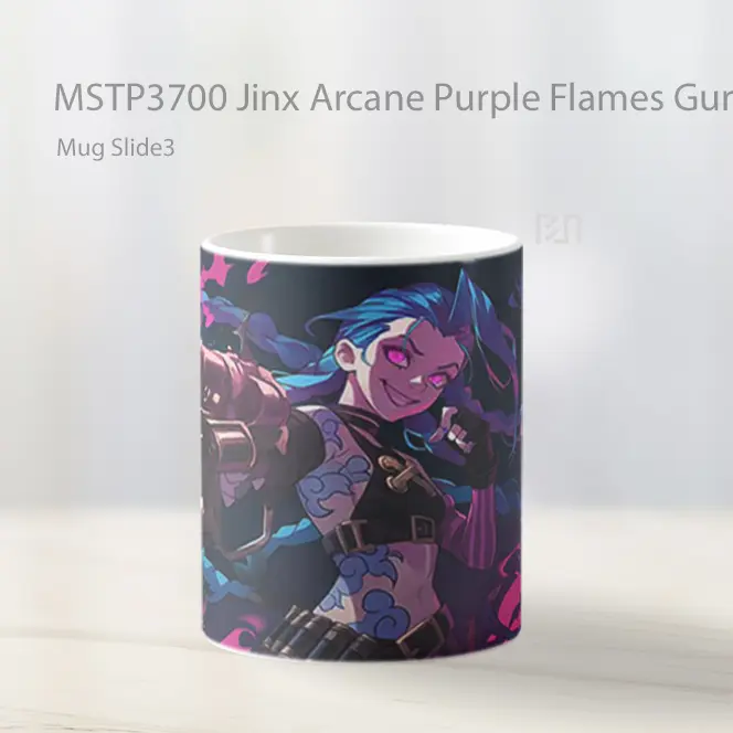 Jinx Arcane Purple Flames Gun Mug Gelas Keramik MSTP3700 - All-side / Desain