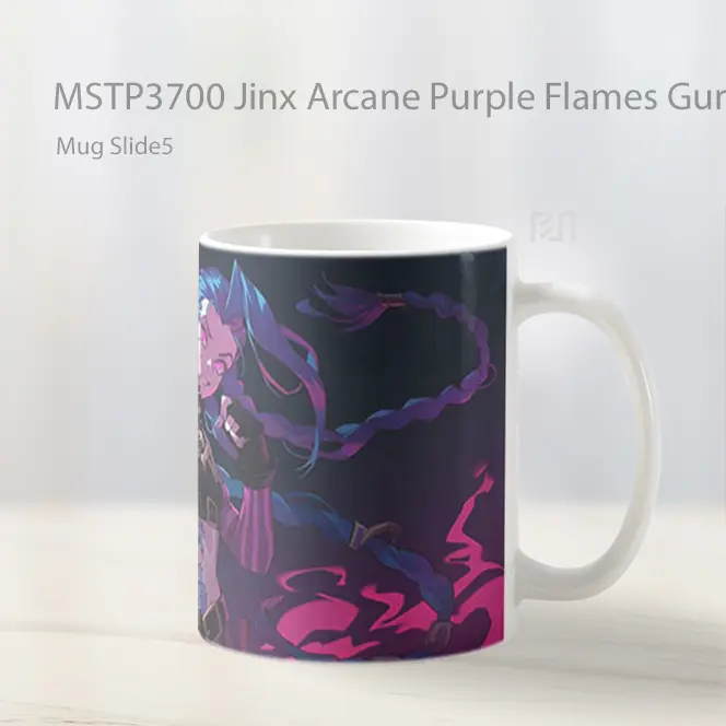 Jinx Arcane Purple Flames Gun Mug Gelas Keramik MSTP3700 - All-side / Desain