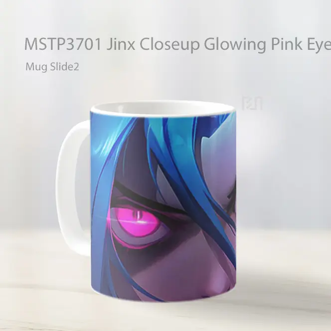 Jinx Closeup Glowing Pink Eyes Mug Gelas Keramik MSTP3701 - All-side / Desain
