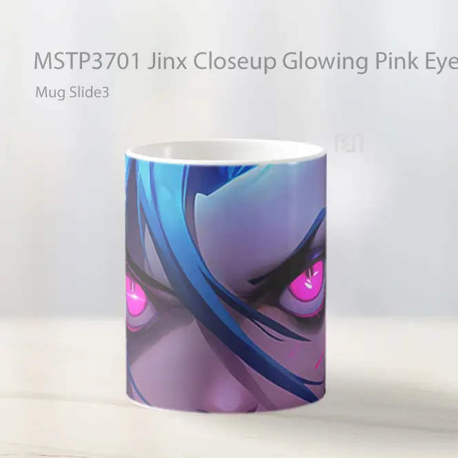 Jinx Closeup Glowing Pink Eyes Mug Gelas Keramik MSTP3701 - All-side / Desain