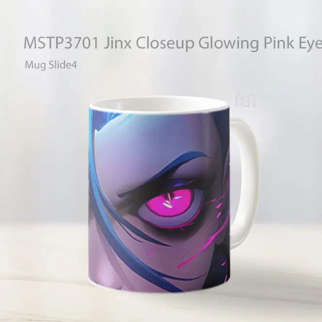 Jinx Closeup Glowing Pink Eyes Mug Gelas Keramik MSTP3701