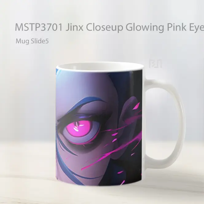 Jinx Closeup Glowing Pink Eyes Mug Gelas Keramik MSTP3701 - All-side / Desain