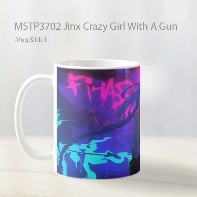 Jinx Crazy Girl With A Gun Mug Gelas Keramik MSTP3702 - All-side / Desain