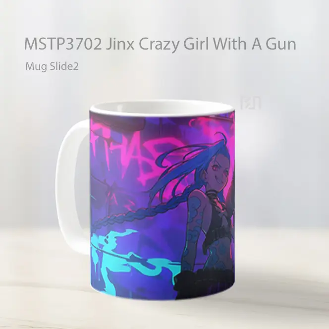 Jinx Crazy Girl With A Gun Mug Gelas Keramik MSTP3702 - All-side / Desain