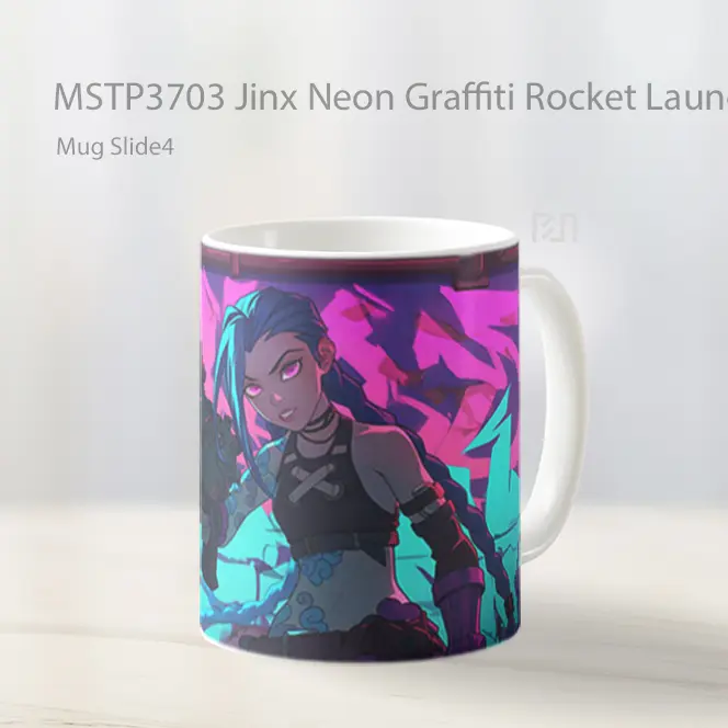 Jinx Neon Graffiti Rocket Launcher Mug Gelas Keramik MSTP3703