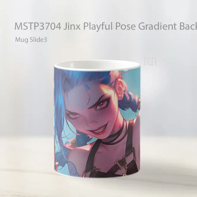 Jinx Playful Pose Gradient Background Mug Gelas Keramik MSTP3704 - All-side / Desain