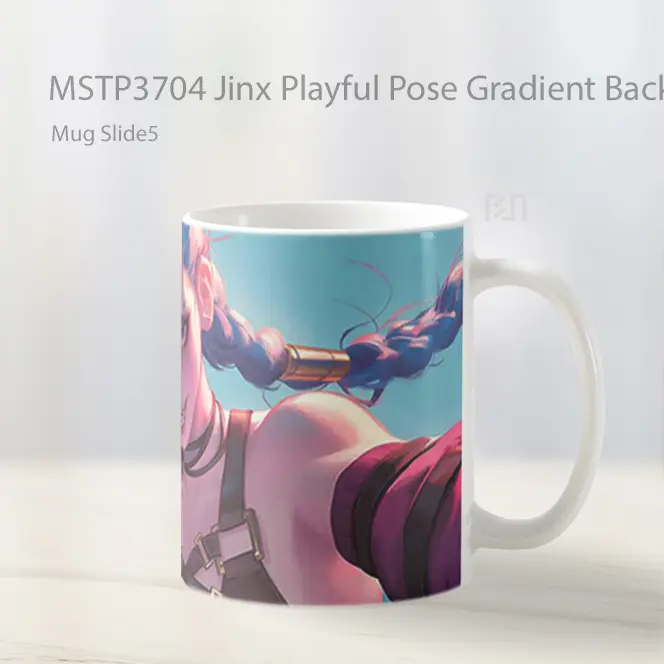 Jinx Playful Pose Gradient Background Mug Gelas Keramik MSTP3704 - All-side / Desain
