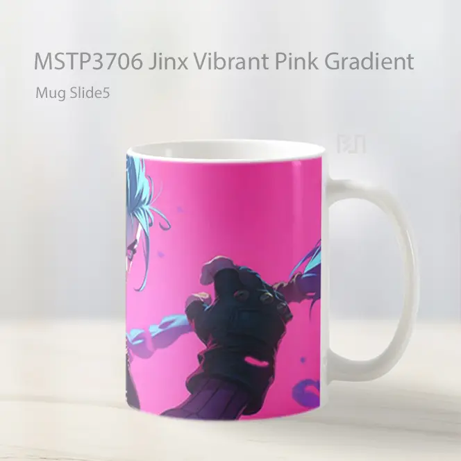 Jinx Vibrant Pink Gradient Mug Gelas Keramik MSTP3706 - All-side / Desain
