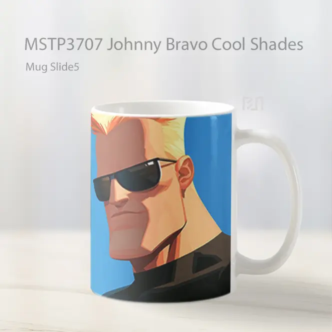 Johnny Bravo Cool Shades Mug Gelas Keramik MSTP3707 - All-side / Desain