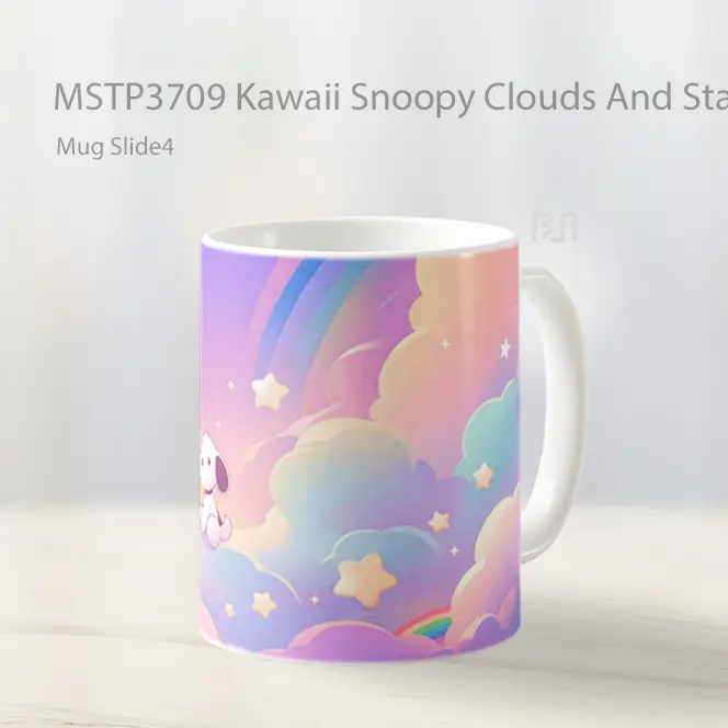 Kawaii Snoopy Clouds And Stars Mug Gelas Keramik MSTP3709