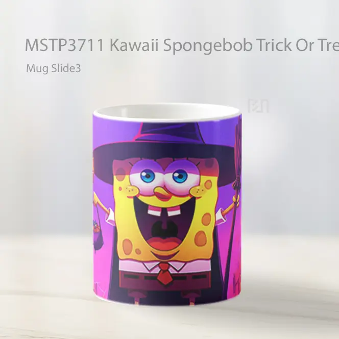 Kawaii Spongebob Trick Or Treat Style Mug Gelas Keramik MSTP3711 - All-side / Desain