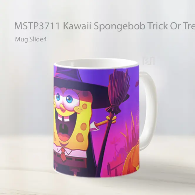 Kawaii Spongebob Trick Or Treat Style Mug Gelas Keramik MSTP3711