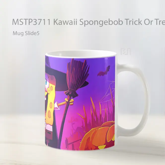 Kawaii Spongebob Trick Or Treat Style Mug Gelas Keramik MSTP3711 - All-side / Desain