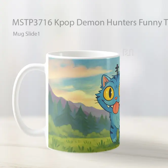 Kpop Demon Hunters Funny Tiger Derpy Mug Gelas Keramik MSTP3716 - All-side / Desain
