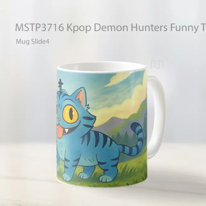 Kpop Demon Hunters Funny Tiger Derpy Mug Gelas Keramik MSTP3716