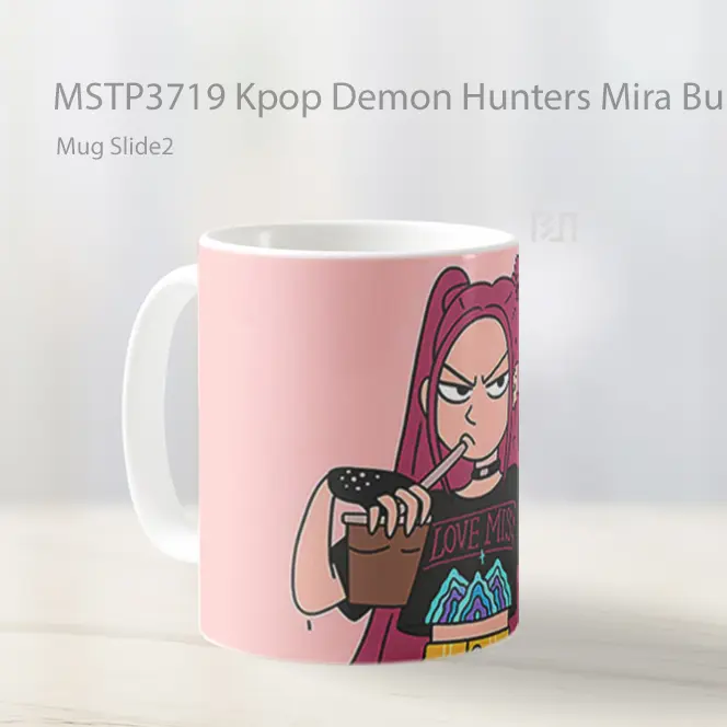 Kpop Demon Hunters Mira Bubble Tea Mug Gelas Keramik MSTP3719 - All-side / Desain