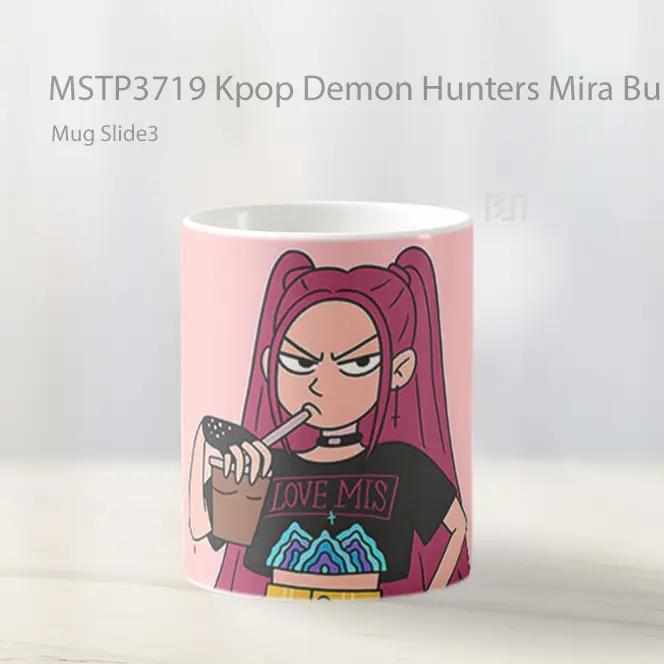 Kpop Demon Hunters Mira Bubble Tea Mug Gelas Keramik MSTP3719 - All-side / Desain
