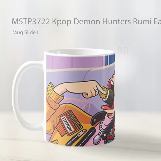 Kpop Demon Hunters Rumi Eating Sushi Mug Gelas Keramik MSTP3722 - All-side / Desain