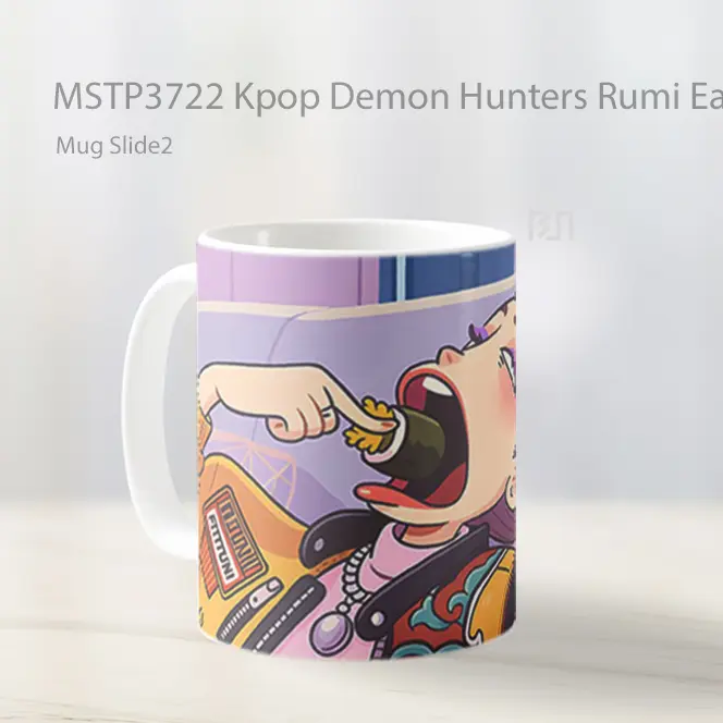 Kpop Demon Hunters Rumi Eating Sushi Mug Gelas Keramik MSTP3722 - All-side / Desain