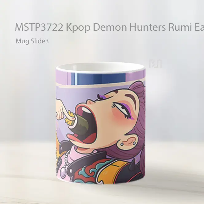 Kpop Demon Hunters Rumi Eating Sushi Mug Gelas Keramik MSTP3722 - All-side / Desain