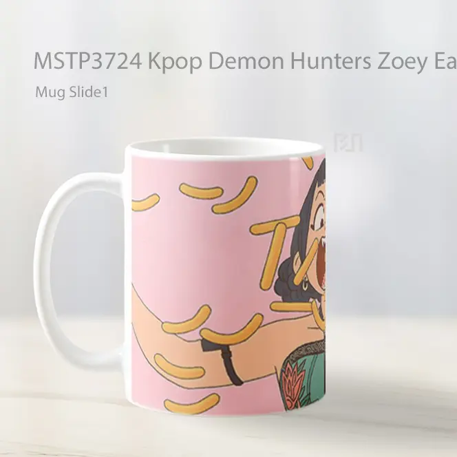Kpop Demon Hunters Zoey Eats Chips Mug Gelas Keramik MSTP3724 - All-side / Desain