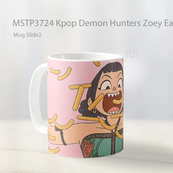 Kpop Demon Hunters Zoey Eats Chips Mug Gelas Keramik MSTP3724 - All-side / Desain