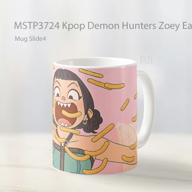 Kpop Demon Hunters Zoey Eats Chips Mug Gelas Keramik MSTP3724