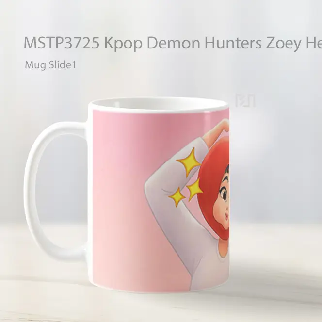 Kpop Demon Hunters Zoey Heart Hat Mug Gelas Keramik MSTP3725 - All-side / Desain