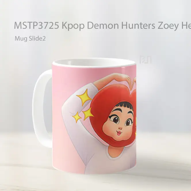 Kpop Demon Hunters Zoey Heart Hat Mug Gelas Keramik MSTP3725 - All-side / Desain