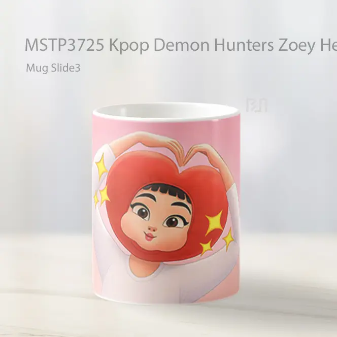 Kpop Demon Hunters Zoey Heart Hat Mug Gelas Keramik MSTP3725 - All-side / Desain