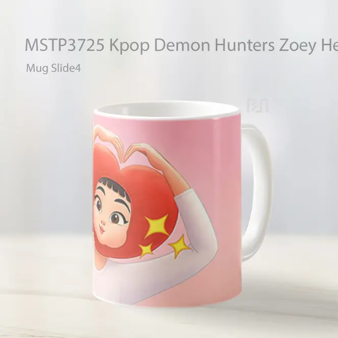 Kpop Demon Hunters Zoey Heart Hat Mug Gelas Keramik MSTP3725