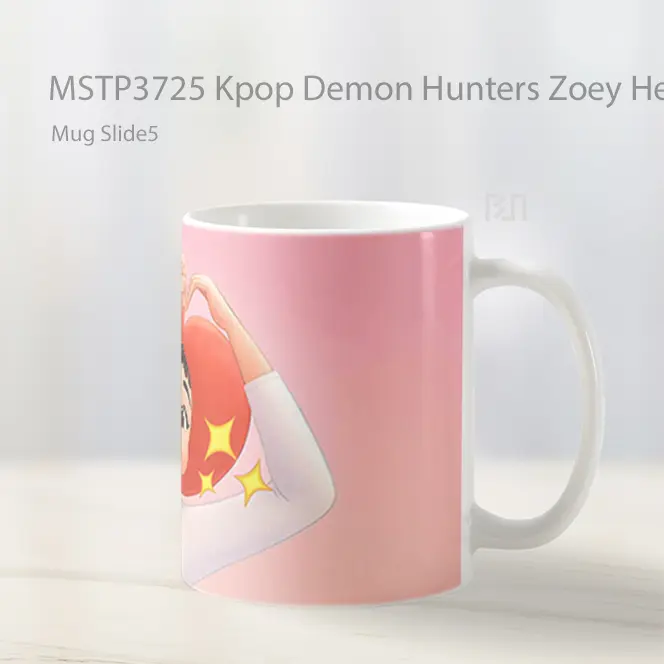 Kpop Demon Hunters Zoey Heart Hat Mug Gelas Keramik MSTP3725 - All-side / Desain