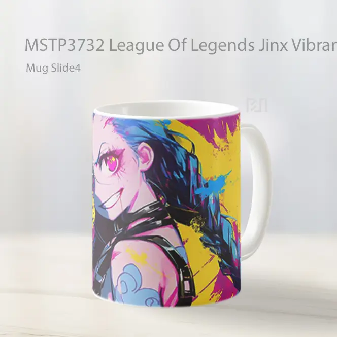 League Of Legends Jinx Vibrant Art Mug Gelas Keramik MSTP3732