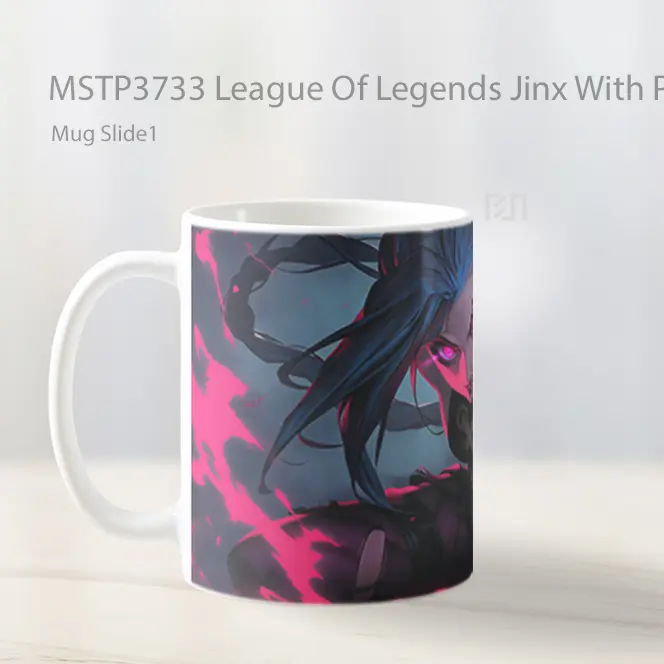 League Of Legends Jinx With Pink Smoke Mug Gelas Keramik MSTP3733 - All-side / Desain