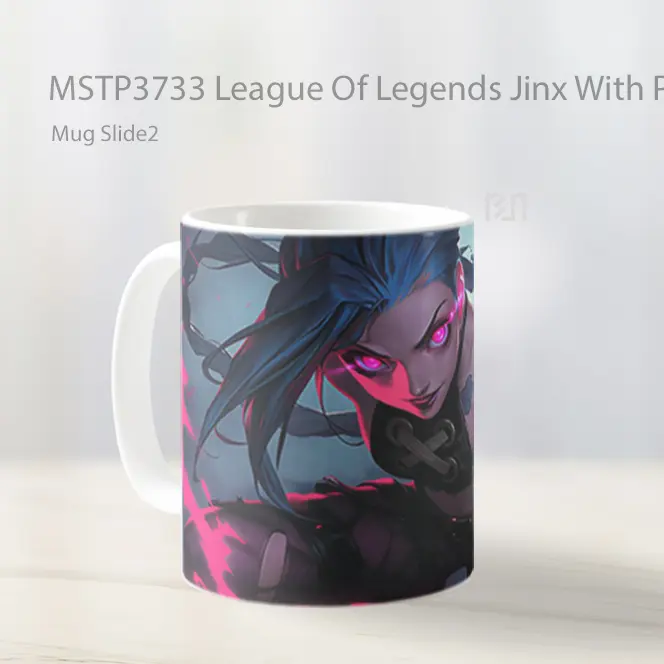 League Of Legends Jinx With Pink Smoke Mug Gelas Keramik MSTP3733 - All-side / Desain