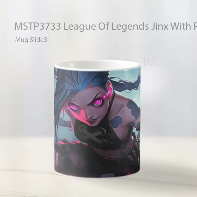 League Of Legends Jinx With Pink Smoke Mug Gelas Keramik MSTP3733 - All-side / Desain