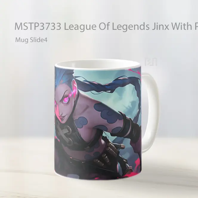 League Of Legends Jinx With Pink Smoke Mug Gelas Keramik MSTP3733