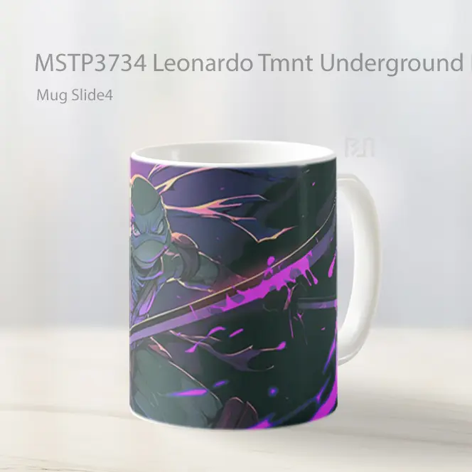 Leonardo Tmnt Underground Purple Clipart Mug Gelas Keramik MSTP3734