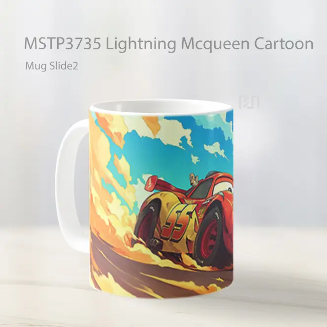 Lightning Mcqueen Cartoon Mug Gelas Keramik MSTP3735 - All-side / Desain