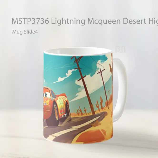 Lightning Mcqueen Desert Highway Cars Movie Mug Gelas Keramik MSTP3736