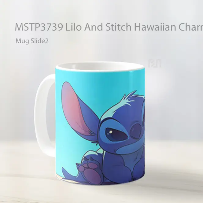 Lilo And Stitch Hawaiian Charm Mug Gelas Keramik MSTP3739 - All-side / Desain