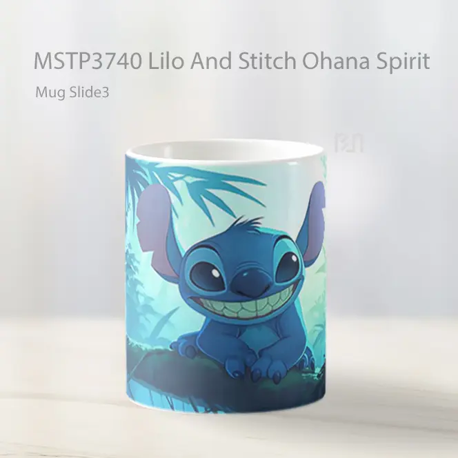 Lilo And Stitch Ohana Spirit Mug Gelas Keramik MSTP3740 - All-side / Desain