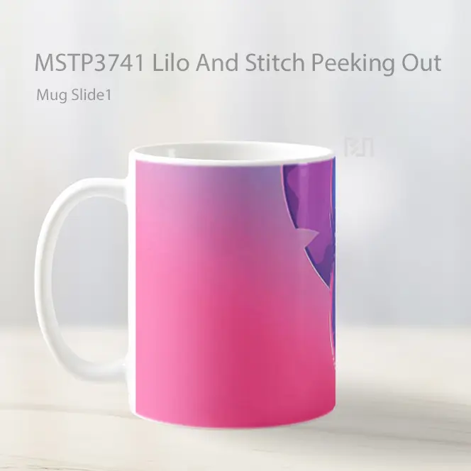 Lilo And Stitch Peeking Out Mug Gelas Keramik MSTP3741 - All-side / Desain
