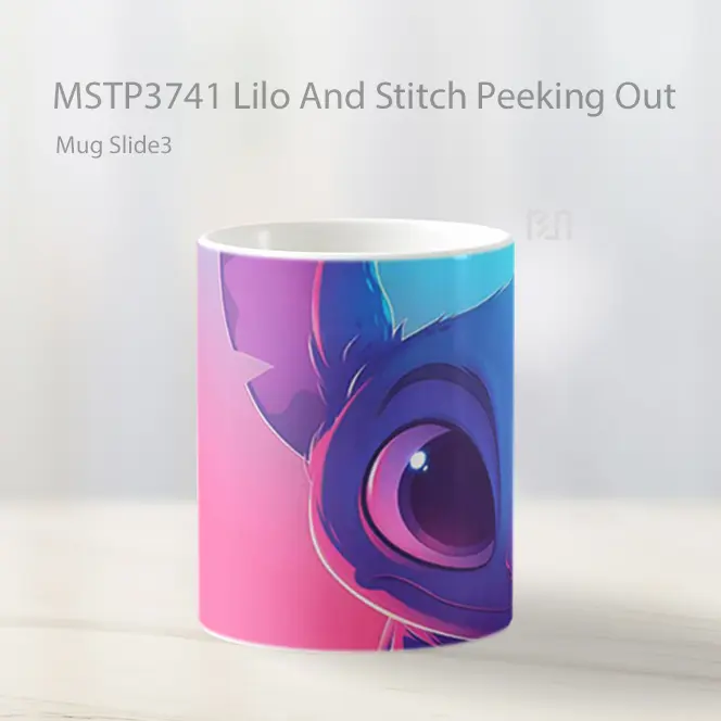 Lilo And Stitch Peeking Out Mug Gelas Keramik MSTP3741 - All-side / Desain