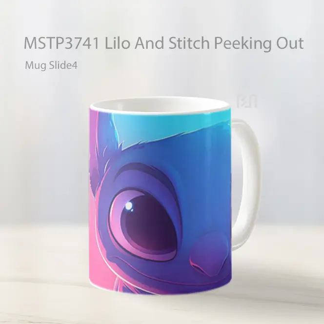 Lilo And Stitch Peeking Out Mug Gelas Keramik MSTP3741
