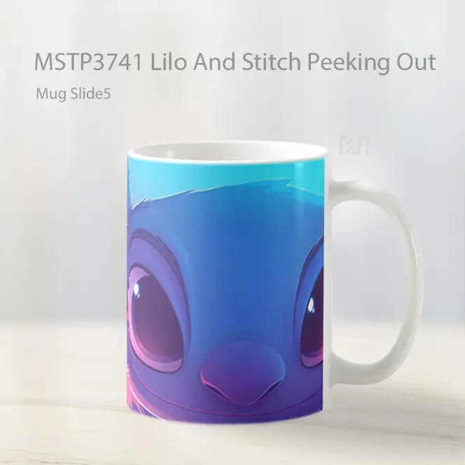 Lilo And Stitch Peeking Out Mug Gelas Keramik MSTP3741 - All-side / Desain