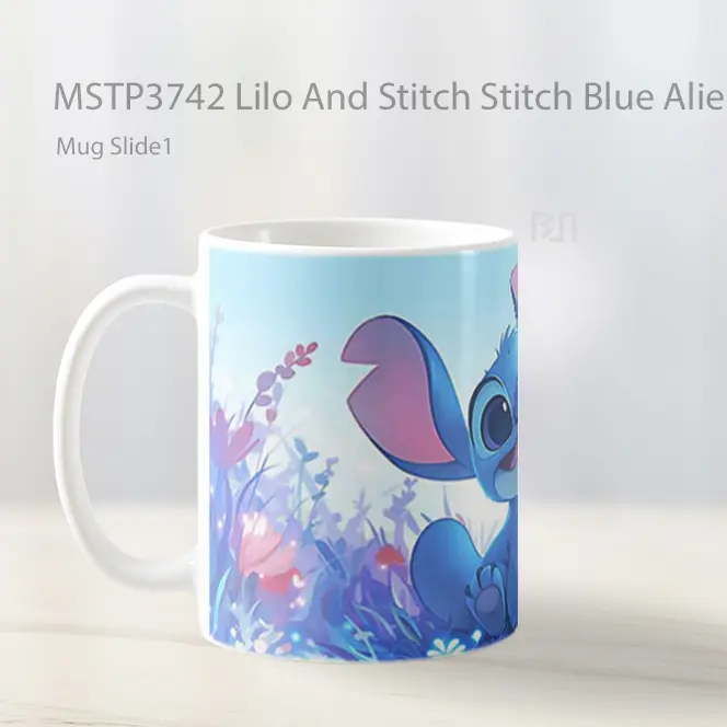 Lilo And Stitch Stitch Blue Alien Mug Gelas Keramik MSTP3742 - All-side / Desain